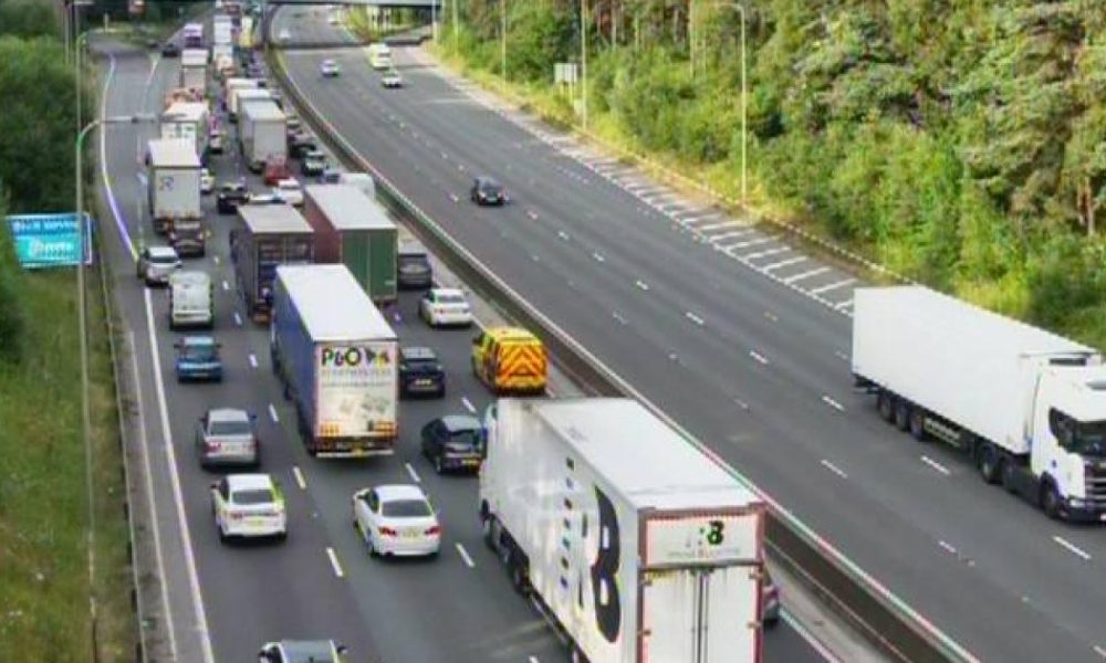 M62 four vehicle crash leaves one person needing hospital treatment