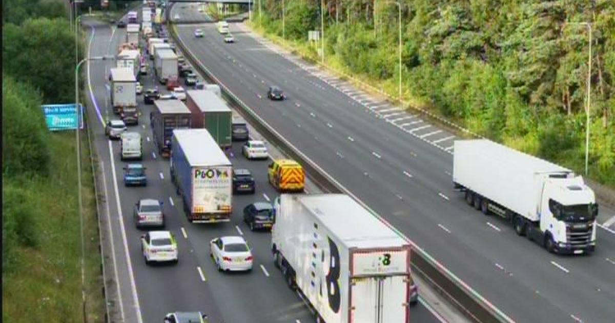 M62 four vehicle crash leaves one person needing hospital treatment