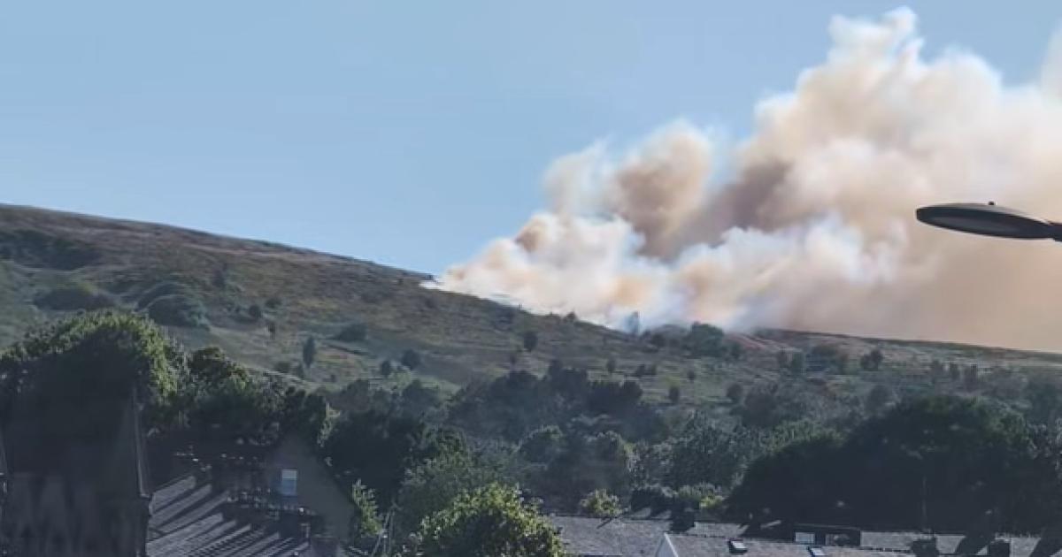 Wildfire strikes Darwen Moor with smoke seen for miles