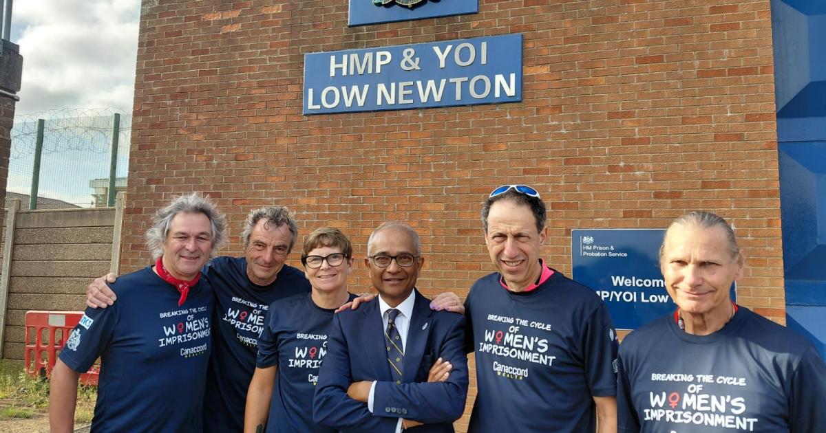 London cyclists begin 380-mile ride at HMP Low Newton, Durham