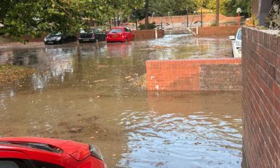 Burst water pipe in Leeman Road - low pressure and flooding