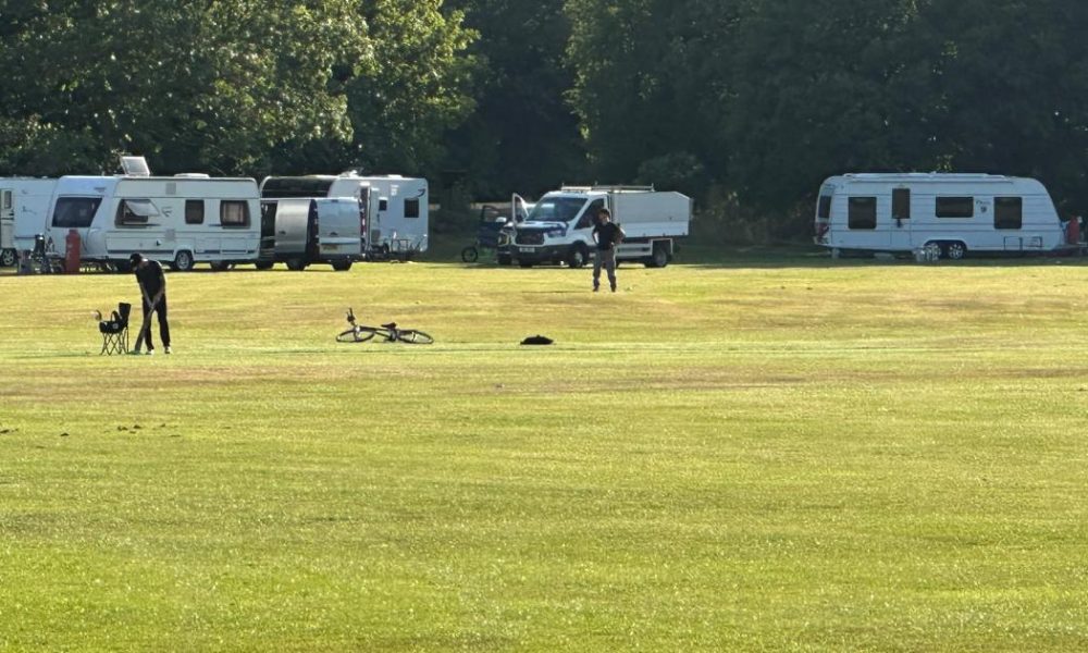 Travellers remain on Moss Bank Park after order to leave
