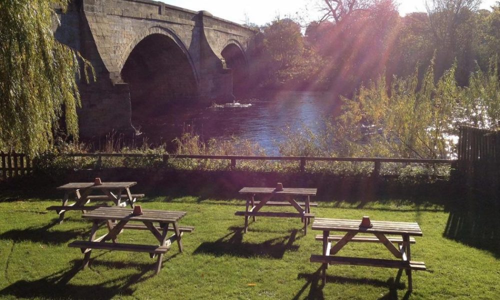 The Bull Inn in West Tanfield has a riverside pub garden