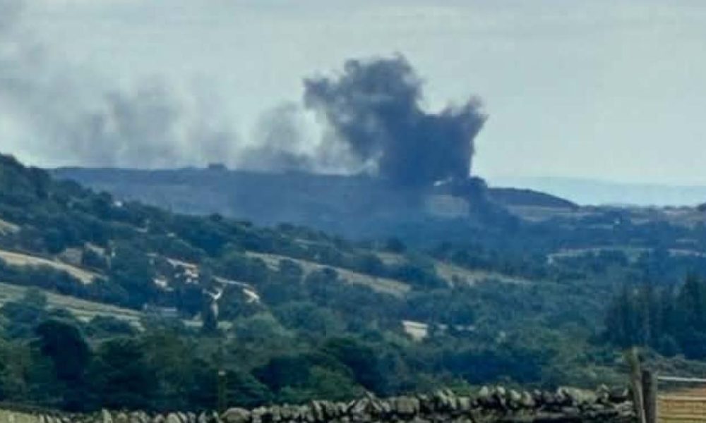 'Big explosion' as caravan catches fire on B6277 in Mickleton