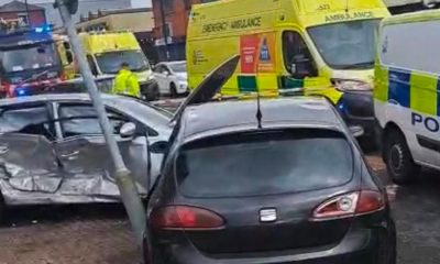 Emergency services respond to two-car crash on Deane Road, Bolton