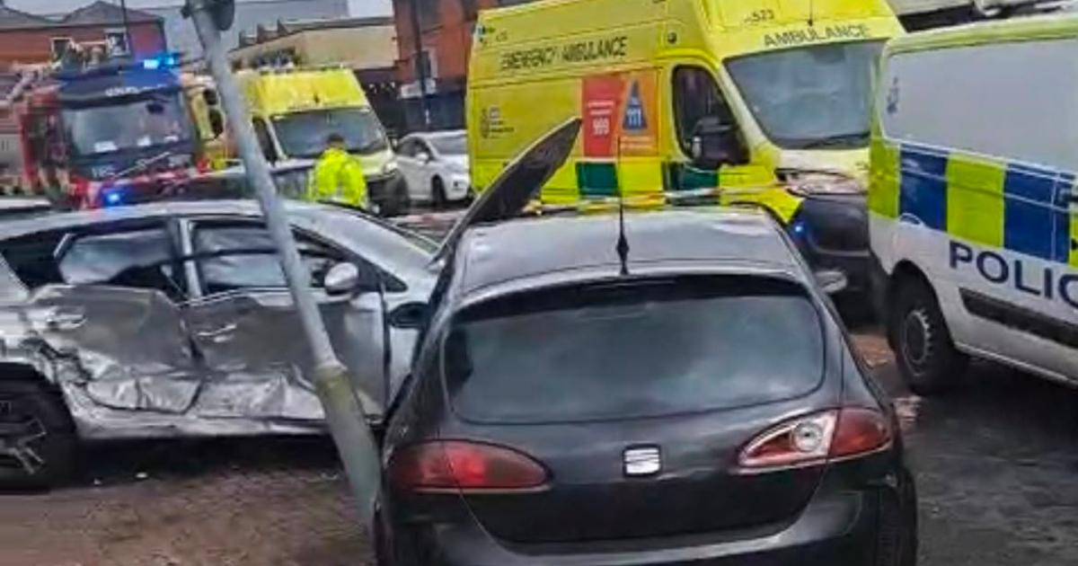 Emergency services respond to two-car crash on Deane Road, Bolton