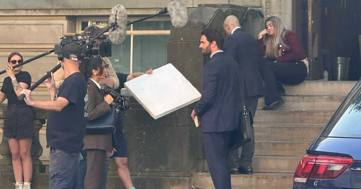 Tom Bateman spotted filming Netflix thriller The Woods in Bolton