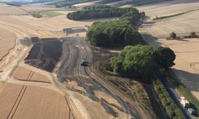 Emergency services at scene of field fire near Malton