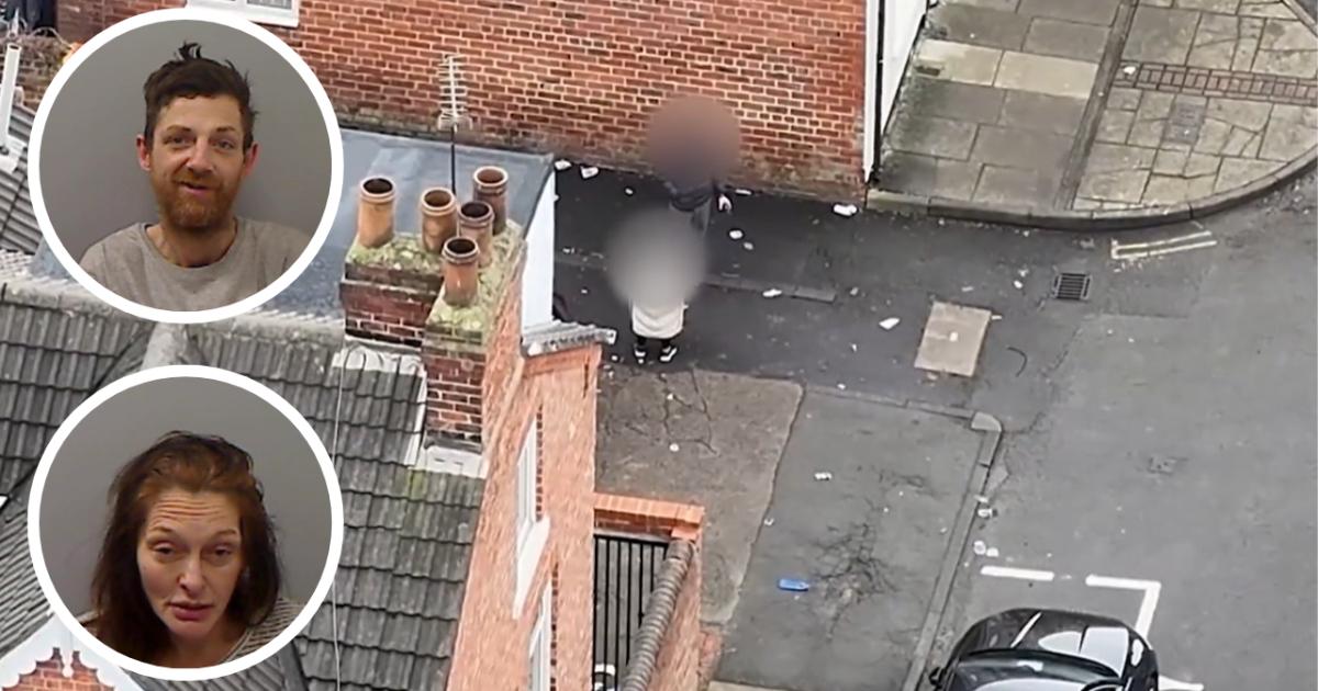 Moment drug dealers caught on drone in Middlesbrough back alley
