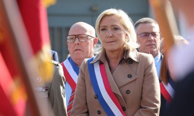 President of France's far-right National Rally, Marine Le Pen, attends a ceremony marking the 81st anniversary of Victory in Europe Day, on May 8, 2026.