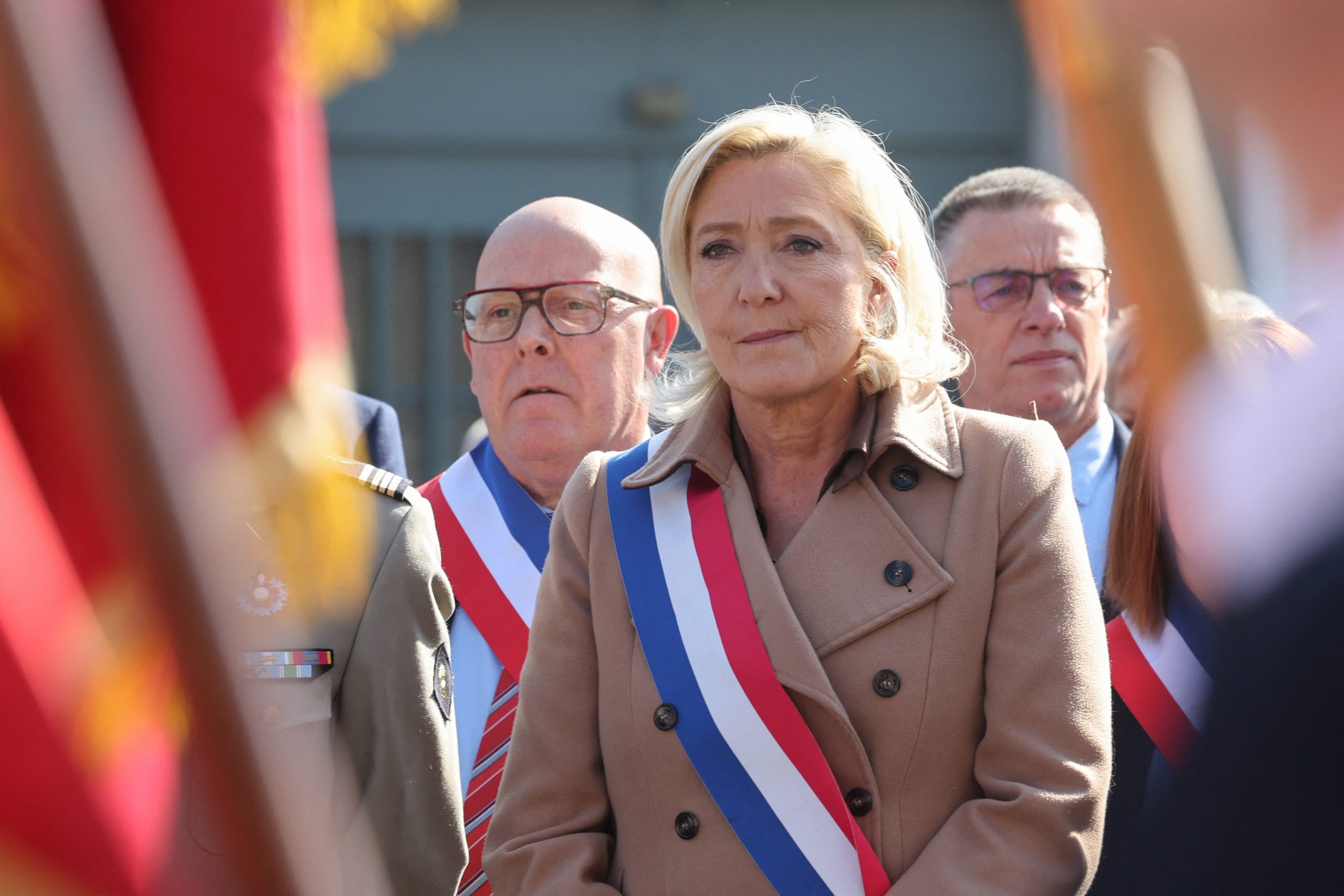 President of France's far-right National Rally, Marine Le Pen, attends a ceremony marking the 81st anniversary of Victory in Europe Day, on May 8, 2026.