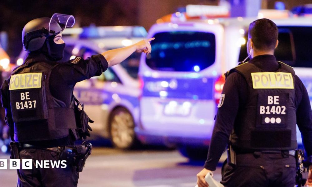 The vehicle that crashed into a crowd near Berlin's annual Christopher Street Day Pride parade on Saturday evening, leaving multiple people injured and the parade called off, in Berlin, Germany, July 26, 2026.
