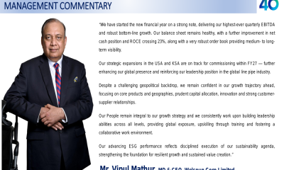 Welspun Corp Q1FY27 slides: record EBITDA, strong order book