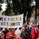 Protesters gathered outside Westminster Magistrates' Court on Thursday