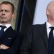 Uefa president Aleksander Ceferin (left) and his Fifa counterpart Gianni Infantino