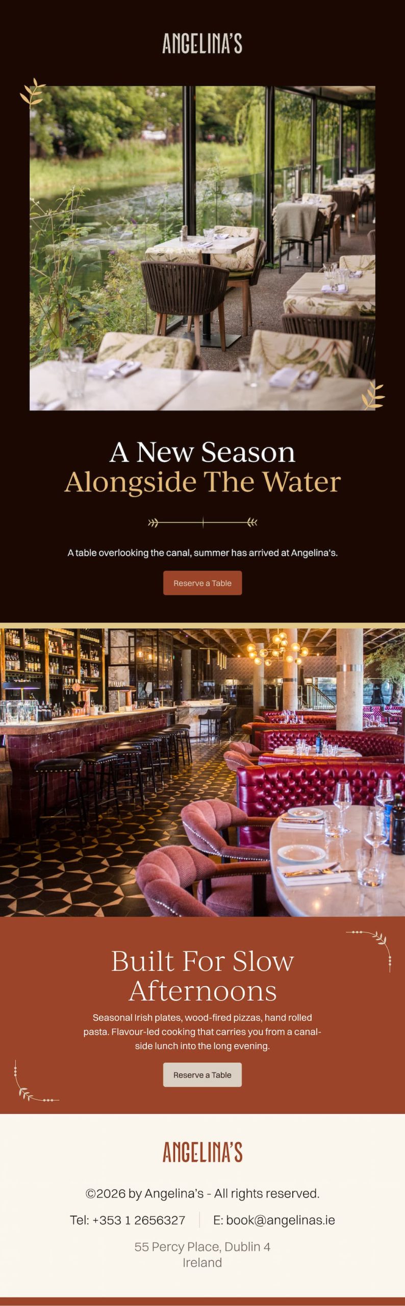 Angelina’s A New Season Alongside The Water