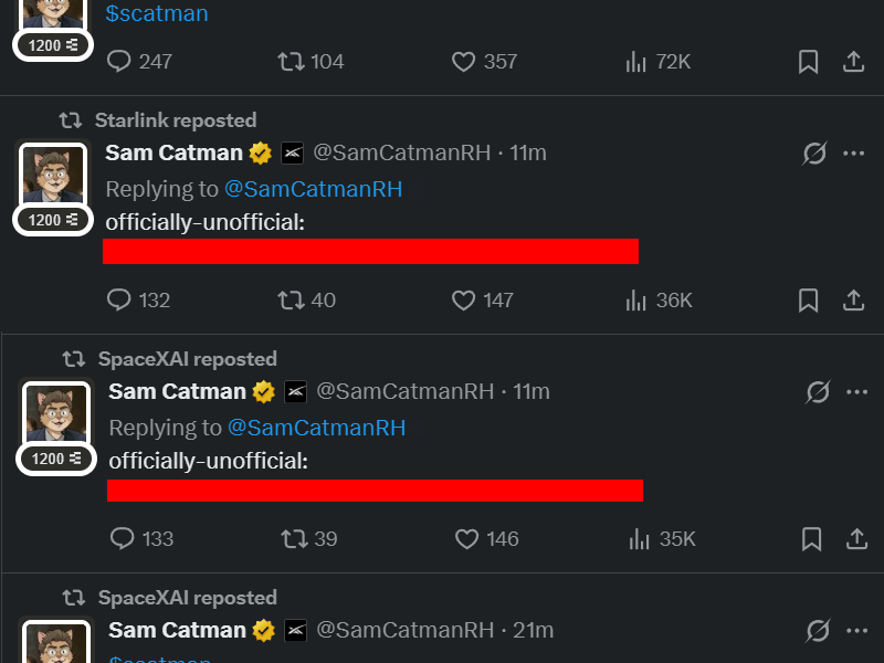 SCATMAN Meme Coin Reposts