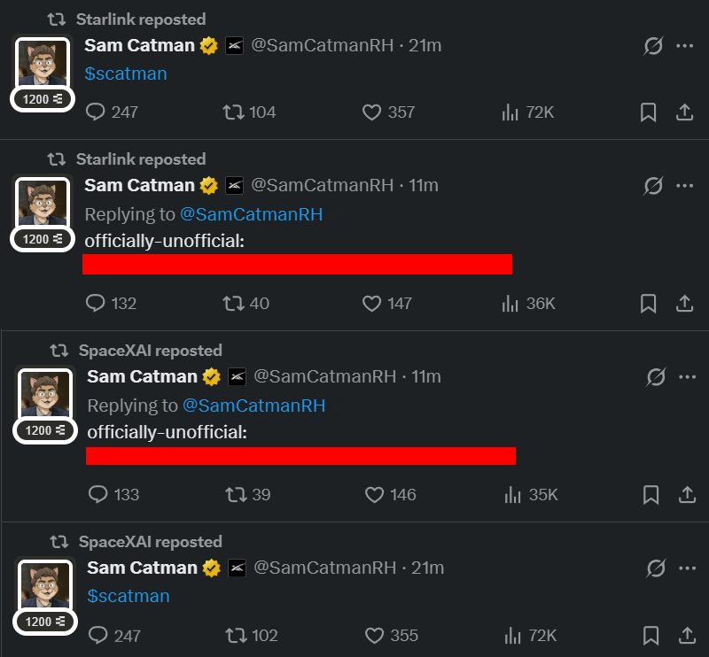 SCATMAN Meme Coin Reposts
