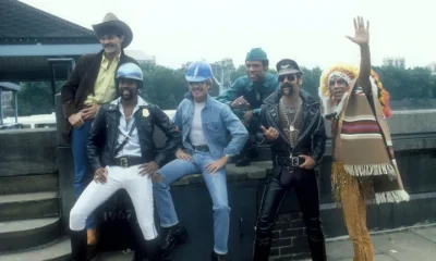 Village People performers (L-R) Randy Jones, Victor Willis, David 'Scar' Hodo, Alex Briley, Glen Hughes and Felipe Rose in 1980