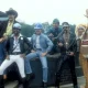 Village People performers (L-R) Randy Jones, Victor Willis, David 'Scar' Hodo, Alex Briley, Glen Hughes and Felipe Rose in 1980