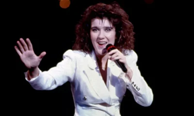 Céline Dion on stage at Eurovision in 1988