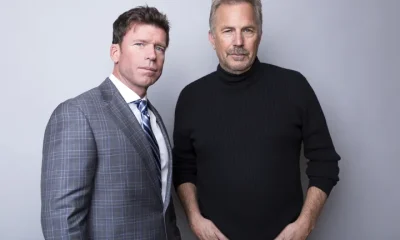 Taylor Sheridan and Kevin Costner pictured together in 2018