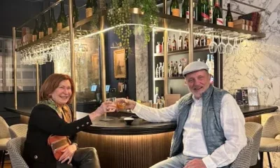 The author and Bob ending a long day at the hotel bar with their favorite drink, Old Fashioneds.