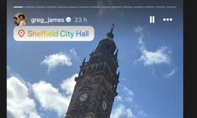 Greg James' recent Sheffield Instagram story