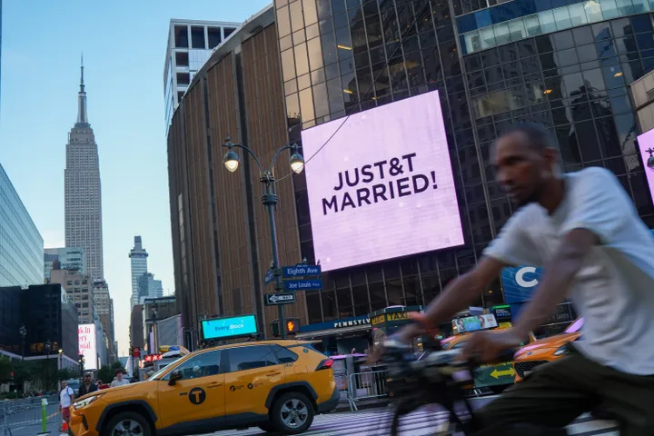 Madison Square Garden on Friday, after Taylor Swift and Travis Kelce's wedding there