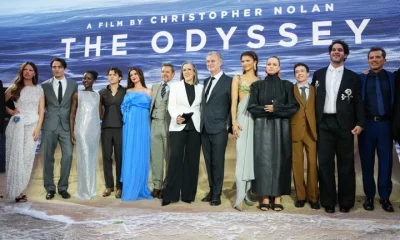 Christopher Nolan with the cast of The Odyssey