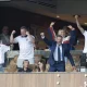 Victoria wasn't quite as jubilant as the rest of her family on Saturday night