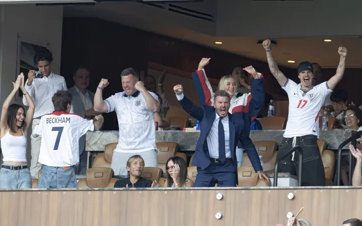 Victoria wasn't quite as jubilant as the rest of her family on Saturday night