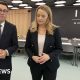 Andy Burnham and Laura Kuenssberg walking in an office with '10 North' written on a signbehind them
