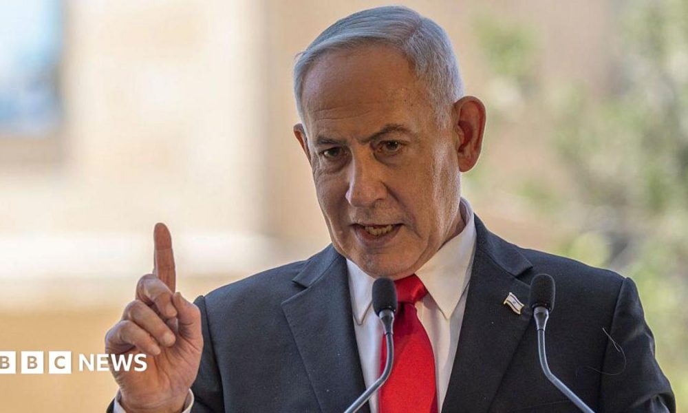 Benjamin Netanyahu speaks at an event in East Jerusalem.