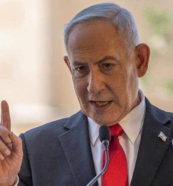 Benjamin Netanyahu speaks at an event in East Jerusalem.