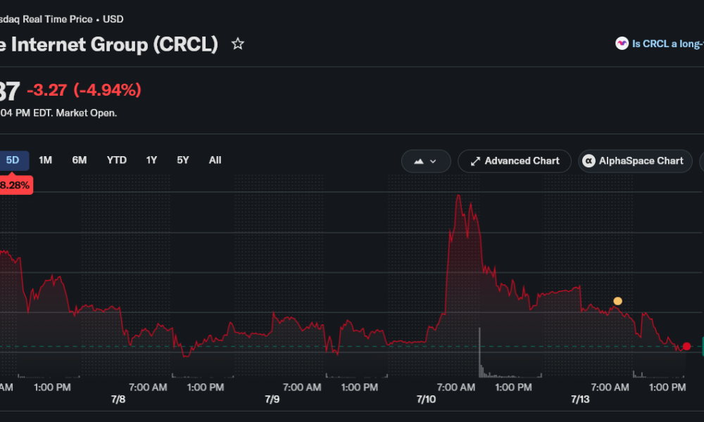 Two Rivals Eat Into USDC as Circle Stock Price Eyes a Drop to $40