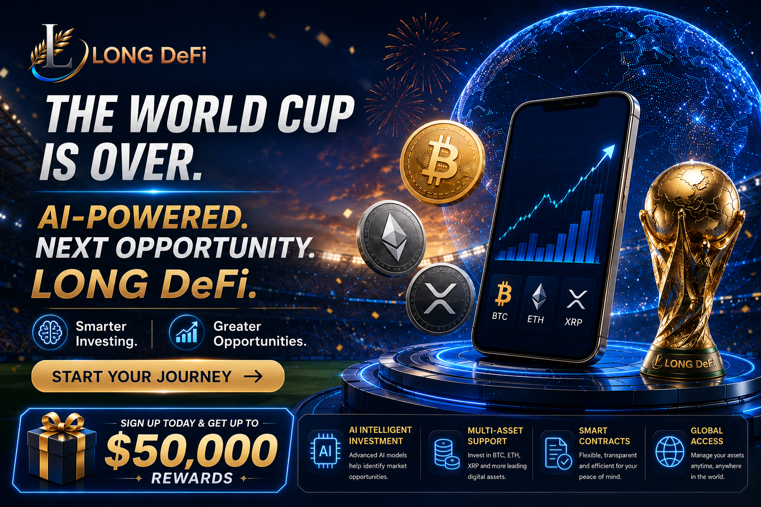 With the World Cup concluded, LONG DeFi cloud mining is now live; earn up to 50,000 USDT equivalent in BTC, XRP daily - 3