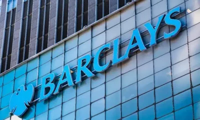 Barclays logo on the side of an office building. The TUC has criticised the bank's "bonanza profits"