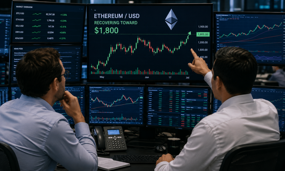 Ethereum approaches $1,800 as bulls test key resistance