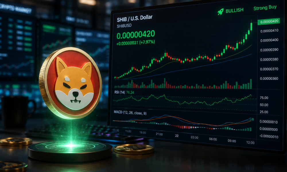 Shiba Inu tops $0.0000042 as exchange outflows and bullish derivatives boost sentiment