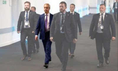 Nigel Farage and his security team