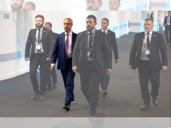 Nigel Farage and his security team