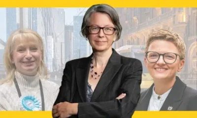 Geraldine Coggins of the Green Party, Bev Coggins of Labour, and Sian Astley of Reform UK, Greater Manchester mayor race