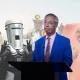 Nigel Farage, Count Bindace, Howling Laud Hope, Baron Von Thunderclap and Mr Fishfinger who are all standing as candidates in the Clacton by-election