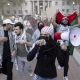 Israel: Pro-Palestinian demonstrators march at Columbia University on 12 October 2023