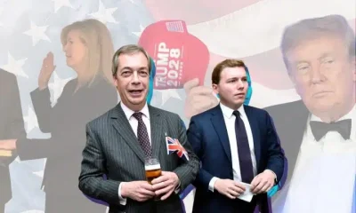 Judge Susan Brnovich, Donald Trump, Nigel Farage of Reform UK, and Posh George Cottrell