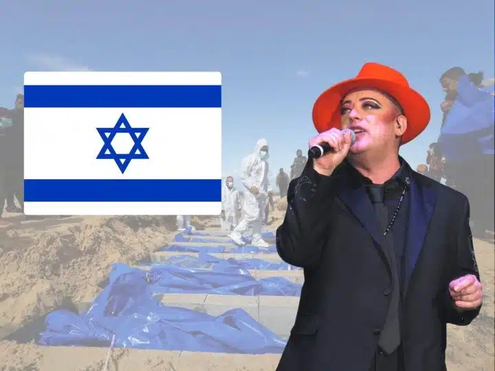 Boy George, the Israeli flag, and mass graves in Gaza