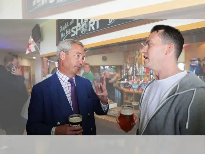 Nigel Farage of Reform UK and James McMurdock