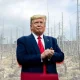 Donald Trump and an image showing the impacts of acid rain
