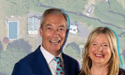 Nigel Farage of Reform UK and Allison Pearson, the journalist who told Ann Widdecombe's family to stop complaining